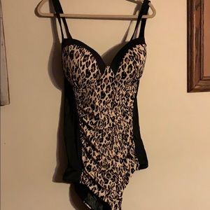 Leopard print one piece NWTs slimming fit